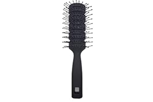 FLAIR BRUSH Flair Vent - Spazzola per capelli per uomini e donne, spazzola per asciugare e acconciare, manico morbido al tatto, colore: nero