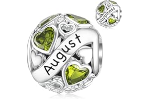 SEVENWELL Birthstone Charms for Pandora Charm 925 Sterling Silver Birthday Bead Charm