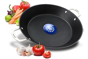 endusor Padella Paella 38 cm - Induzione Gas Ceramica Elettrico | Padella grande per 6-8 persone | Pentola antiaderente per una deliziosa paella fatta in casa | Padella professionale in alluminio