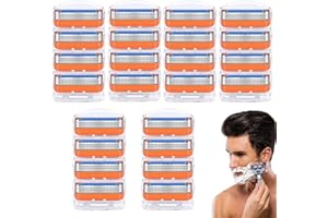 MDFULXG 24 Stück Fusion 5 klingen Ersatzklingen für Fusion-5 Rasierer, 5-fach Klingen,Rasierklingen, Schenken Sie Verwandten und Freunden Geschenke