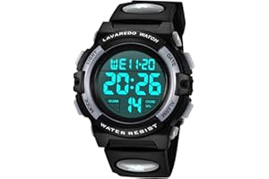 aswan watch Reloj Digital para niñas y niños con cronómetro, Calendario, Despertador y luz-Reloj Infantil Deportivo con Correa de Silicona-S/M