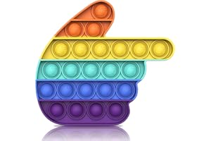 Bdwing Push Bubble Juguete Sensorial para La Punta del Dedo, Alivia El Estrés Y La Ansiedad（Mano Arcoiris）