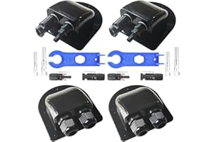 GTIWUNG 2 sztuki wodoodporny dławik kablowy ABS do wejścia kabla solarnego, 2 sztuki solarnego dławik kablowy z podwójnym przepustem kabla, skrzynka przyłączeniowa, kolor czarny