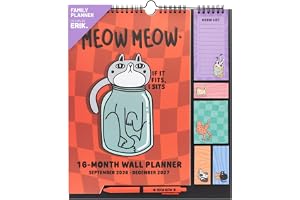 Grupo Erik 2027 Wall Planner - Meow Meow, Cat Gifts for Family