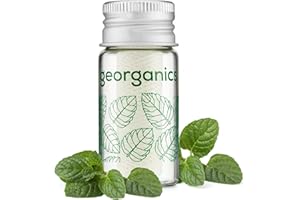 Georganics Plastic-Free Natural Dental Floss - Biodegradable Silk Floss - Vegan & Cruelty-Free - English Peppermint Flavour - Fluoride-Free Oral Health - Eco-Friendly Refillable Floss - 30m Length