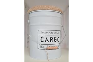 VEA SRL Sgabello Pouf contenitore in stile industriale 31x40 cm,Bianco, Sgabello decorativo in metallo camera da letto e soggiorno, Coperchio/seduta Morbida(FIL 61125 Bianco)