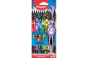 ‎MAPED Maped Color'Peps Black Monster Pens with Black Barrel and Colourful Monster Print