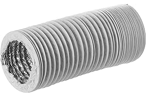 LIRAST Ø 125mm / 1m PVC Aluminium Flexible Ducting - White Ventilation Duct Hose for Tumble Dryer, Cooker Hood, Extractor Fan, Air Conditioner