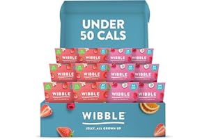 Wibble Jelly Pots, Berry Variety Box, Real Fruit Juices, Plant Based, Low Calorie, Nothing Artificial, 6 x Strawberry & Vanilla Flavour 150g, 6 x Raspberry & Coconut Flavour 150g, Sweets, Vegan Jelly
