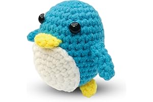 JODSEN Crochet Animal Kit Cute Penguin DIY Crochet Starter Kit for Adults and Kids, Beginners Crochet Kit Crochet Set for Starters With Step-by-Step Instructions and Detailed Video Tutorials (Penguin)