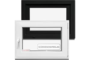 HOMMLER Fenêtre anthracite 75 x 60 cm double vitrage – Toutes les tailles Fenêtre en plastique (60 mm prof) – DIN R – Fenêtre de cave l x H : 750 x 600 mm Parfait pour la cave de maison, la fenêtre de garage