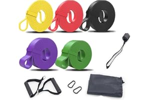 HSIULMY Resistance Bands Set, 5 Levels Pull Up Assistance Bands, Exercise Band with Door Anchor & Handles for Strength Training, Stretching, Powerlifting, Home Gym Workout for Men and Women