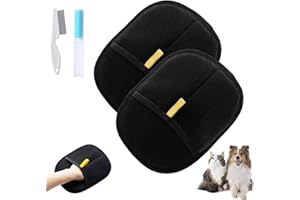 GROLOMO Yomi Pet Hair Remover Glove,Celery Pets Double Sided Grooming Glove,Pet Hair Remover Electrostatic Gloves for Dog & Cat,Washable (2pcs)