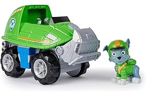 PAW Patrol Jungle Pups, Veicolo Tartaruga di Rocky, veicolo giocattolo con personaggio Rocky da collezione, giocattoli per bambini e bambine dai 3 anni in su