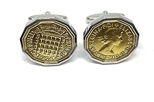 OCC OLD COIN CUFFLINKS Premium 1954 Threepence cufflinks for a 70th Birthday cufflinks SLV HT