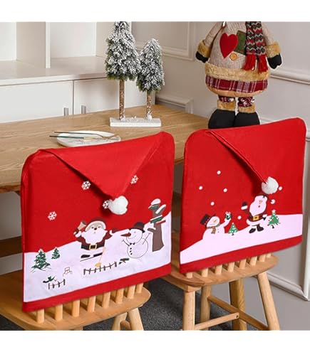 Coprisedia Natalizi Con Cappello Di Babbo Natale Rosso Copri Sedie 50x60 Cm 6pz | Leroy Merlin