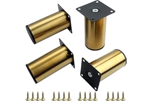 Roellgs Furniture legs, round metal sofa legs, cabinet legs with mounting screws, for home office bed workbench (10cm)
