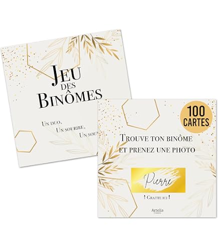 50 Cartes à Gratter Jeu Des Binômes - Pour Mariage, Anniversaire - Animation Photo Et Ambiance