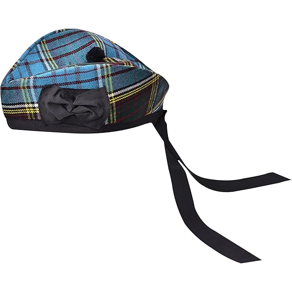 Chapeau Glengarry écossais 100% Laine - Pompon Noir - Taille 58 - Style Highland Traditionnel