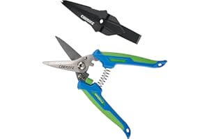 CEERAYZ 7" Cisaille Multi Usage, Ciseaux industriels robustes, Cisaille de jardin pour projets DIY, bureau, lignes de production et jardinage, avec étui protecteur (Noir Vert)