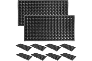 Hemoton - 10 vassoi di germinazione di semi 128 celle, vassoi per semine, vassoio di partenza per semi per la crescita dei semi da 80 g
