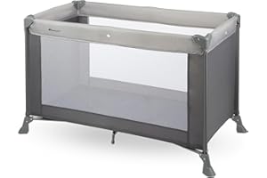 Bebeconfort Soft Dreams, Cuna de Viaje, 0-3 Años (0-15 kg), Cuna de Viaje Ligera, Colchón Espuma y Fibra de Madera (60x120 cm), Bolsa de Transporte, Plegado Compacto Tipo Paraguas, Gray Mist