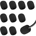 10 packs de coussinets en mousse pour micro de casque, protection en mousse pour micro, mini bonnettes en mousse à savon, protection en mousse noire, nouveaux cadeaux pour emploi (Noir)