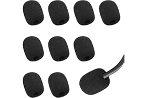 SZCXDKJ 10 Packs Headset Microphone Foam Cover, Foam Microphone Windscreen Microphone Protector Mini Windscreens Sponge Foam Covers Shield Protection New Job Gifts(Black)