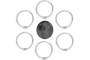 MILACOLATO 6-8Pcs 18G Piercing Tragus De Acero Quirúrgico con Bisagras Clicker Segmento Septum Anillos De La Nariz Hoop Helix Cartílago Daith Ohr Tragus Sleeper Pendientes Body 6-12MM