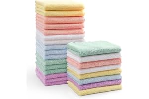 HOMEXCEL 24-pack korallfleece mikrofiberdukar för bebisar, extra absorberande och mjuka babydukar för nyfödda, spädbarn och b
