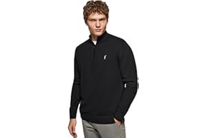 Polo Club Maglione Uomo Maniche Lunghe Maglioni con Cerniera sul Collo Pullover 100% Cotone