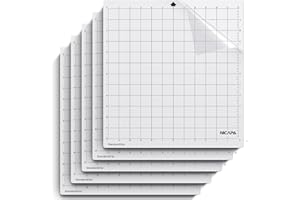 NICAPA Schneidematte 30cmx30cm für Silhouette Cameo 4/3/2/1,[5 Stück] Standardgriff Ersatzmatten zubehör, Premium kleber, rutschfeste, flexible und gerasterte für Karten,Papier,Vinyl schneiden