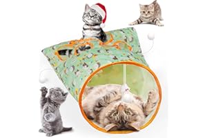 CLAVOIZ Cat Tunnel Bags for Indoor Cats, Cat Self Interactive Toys, Crinkle Paper Collapsible Interactive Pet Cat Tubes with Plush Ball,The Bird