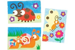 Immagini Insetti Sand Art Baker Ross (confezione da 8) - Immagini autoadesive pre-progettate per l'arte della sabbia per bambini