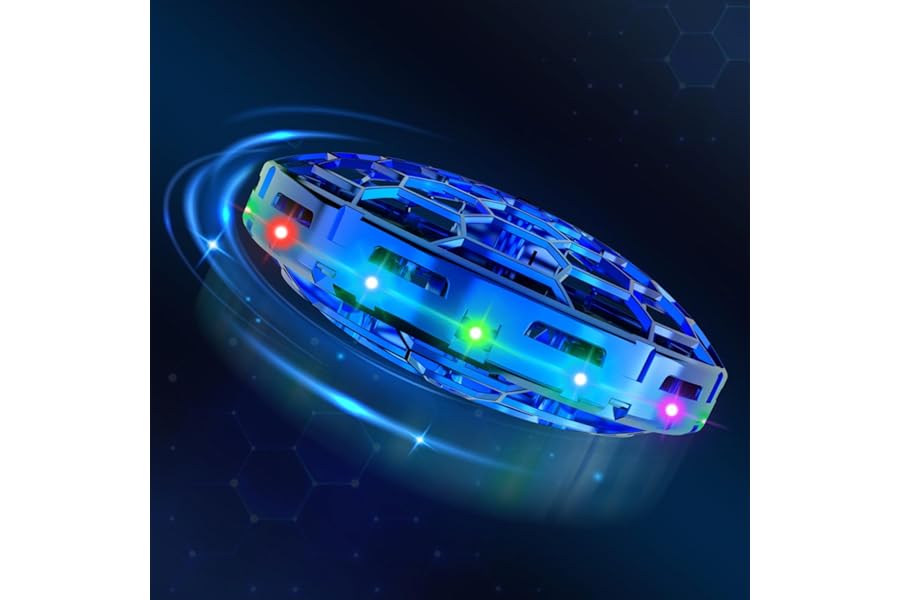 Flying Toy Drone for Kids, 360° Hands Free Motion Sensors Mini Drone with LED Light, Easy Indoor Small UFO Helicopter Toys Flying Ball Drone Cool Toys Gift for 6 7 8 9 10+ Year Old Boys Girls (Blue)