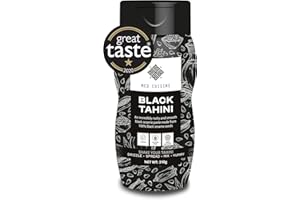 Med Cuisine Black Tahini 310GR - Ground Roasted Black Sesame Paste - Nutty Flavoured Tahini Paste - 1/3 Cup of Black Tahini Covers Your Calcium Daily Needs (310gr)
