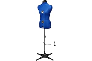 ‎DEUBL SCHNEIDERPUPPEN DEUBL SCHNEIDERPUPPEN Damen verstellbar "Majestique Blue MULTI" (Gr.M/42-50) 8-teilig komplett einstellbar, Rückenlängenverstellung, 4-Bein Fuß, Rockabrunder, Schneiderbüste mit Beinansatz