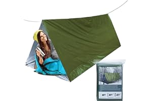 SVCEQZE Tienda de campaña, tienda de campaña de supervivencia, ligera, resistente al viento, impermeable, equipo para salvar vidas, saco de dormir, manta térmica para camping, senderismo al aire libre
