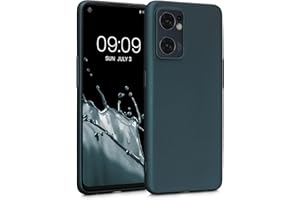 kwmobile Carcasa Compatible con OPPO Find X5 Lite Funda - Case TPU y Silicona Ultrafino - Antigolpes con Bordes elevados - Apto Carga inalámbrica - petróleo Metalizado