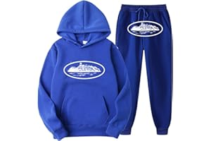 AZVFLY Traje de Jogging Chándal Traje Deportivo Jogger Fitness Ropa de Calle Hombre Corteiz Chándal Traje de Jogging Hombre Mujer Traje Deportivo 2 Piezas Sudadera con Capucha Pantalones