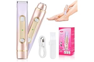 Focenat Afeitadora Eléctrica para Mujer, 2 en 1 Rasuradora para Cara y Zona Íntima, Impermeable IPX7, Recargable, Uso en Seco y en Mojad, Depilación Facial y Corporal