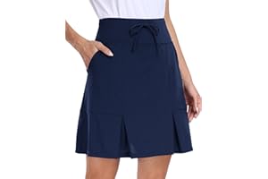 MoFiz Women's Pleated Tennis Skirt Golf Skort with Shorts Pockets High Waist Mini Athletic Skirts Workout Sport Work Casual Skorts