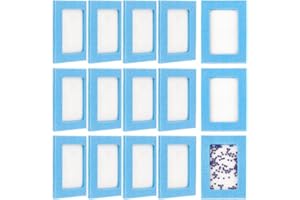 BENECREAT 15Pcs Rectangle Felt Bead Design Board, 3x5cm Sky Blue Felt Beading Mat DIY Beading Boards Storage Tray for Jewelry Making, Beading Supplies, 8mm Thick