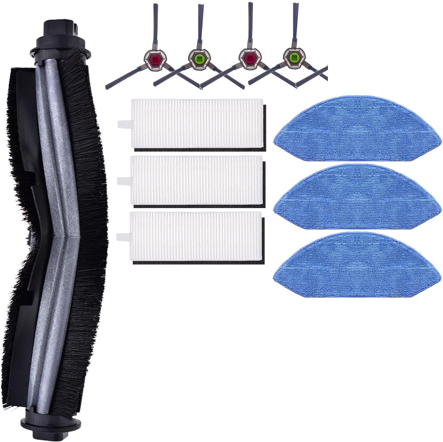 VeriluxÂ® Replacement Accessories for Ecovacs Deebot U2 PRO: Boost Performance with 2 Side Brushes, 3 Filters, 3 Rags, and 1 Main Brush