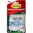 Command Clear Outdoor Light Small Clips Transparent color, 8 hooks + 10 strips/pack | Holds 225 gr. each clip | Organize | Decoration | No Tools | Holds Strongly | Damage-Free Hanging