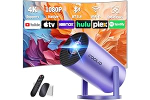 COOLID Mini Vidéoprojecteur [App Intégrée & 2026 Upgraded] Projecteur Supporte 4K/1080P avec 5G WiFi 6 Et BT 5.4 Soutien Rotation 270° Portable Projecteur Video Applicable Laptop/HDMI/TV Stick/Home,Violet
