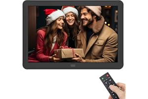 KENUO Digital Photo Frame 1920x1080 IPS Screen Digital Picture Frame 8 Inch with 1080P Video, Music, Photo Slideshow, Adjustable Brightness, Auto-Rotate, Breakpoint Play, Remote Control