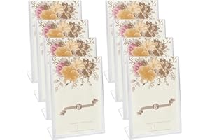 Doafoce 8 Piezas Expositor Metacrilato A6 Porta Menú Acrilico Soporte para Letreros en Mesa de Acrílico A6 para Hojas A6 Vertical para Carteles, Menús, Promociones