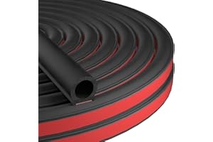 Jobon Car Door Seal Automotive Weather Stripping - Self Adhesive Rubber Seal Strip, D-Shape Car Door Soundproofing Weatherstripping, Car Door Rubber Sealing Strip for Truck Hood (19*19mm, 300CM/10Ft)