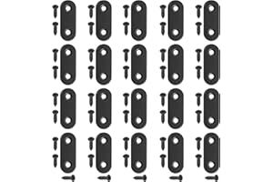 Hilitchi gerade Klammer Edelstahl schwarz gerade Ecke Klammern gerade flach Strebe Reparatur flache Platten mit Schraube (40mm, 20pcs)